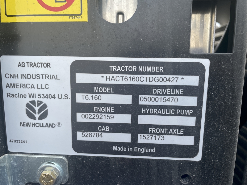 2026 New Holland T6.160 EC Tractor