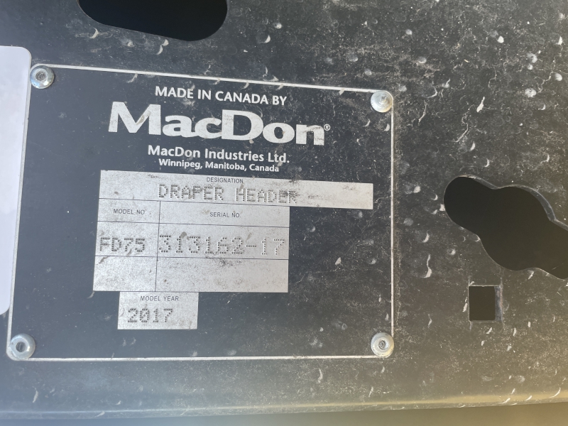 2017 MacDon FD75-35 Header Draper Flex