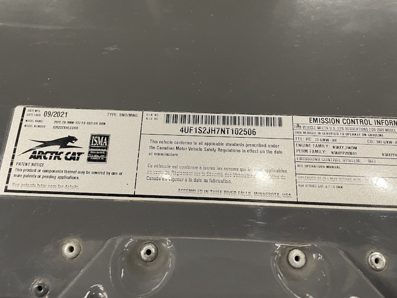 2022 Arctic Cat LIMITED Snowmobile