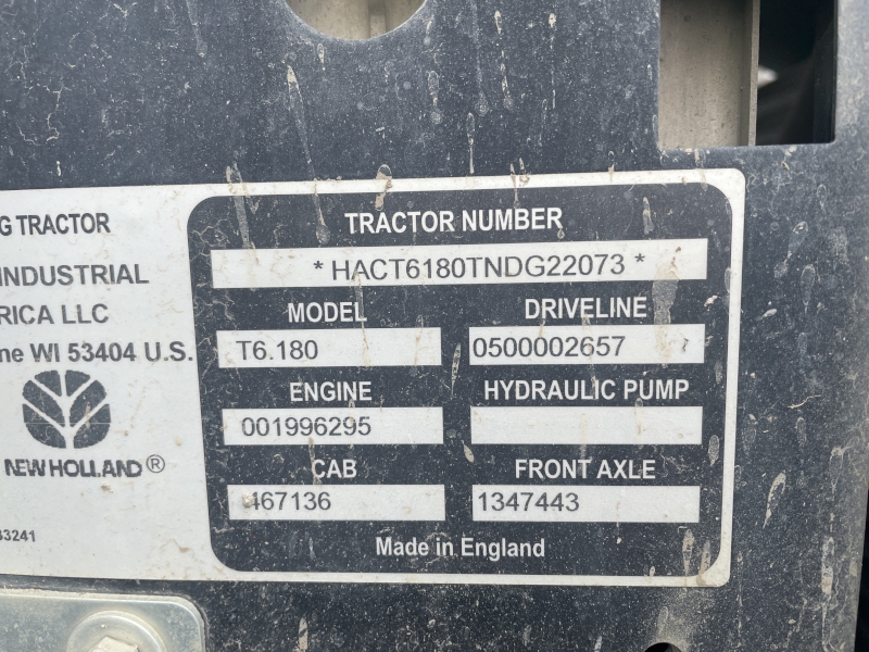 2023 New Holland T6.180 EC Tractor