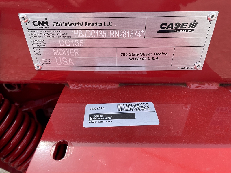 2024 Case IH DC135 Mower Conditioner