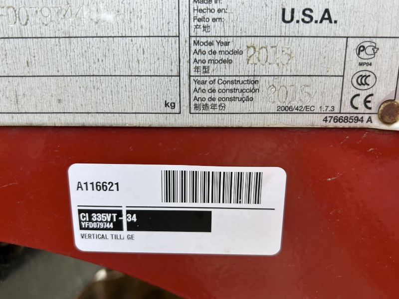 2015 Case IH 335VT-34 Vertical Tillage