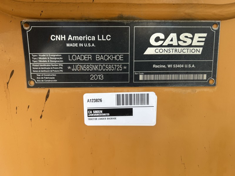2013 Case 580SN Tractor Loader Backhoe
