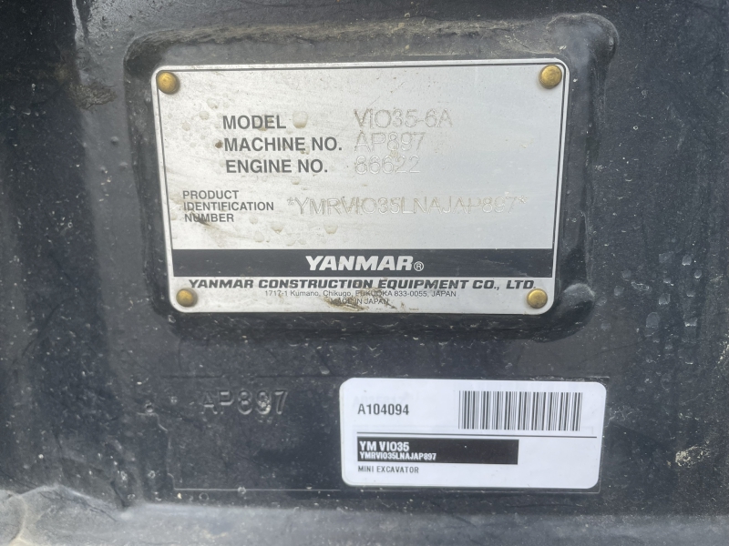 2022 Yanmar VIO35-64 Excavator