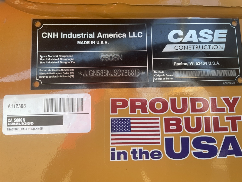 2026 Case 580SN Tractor Loader Backhoe
