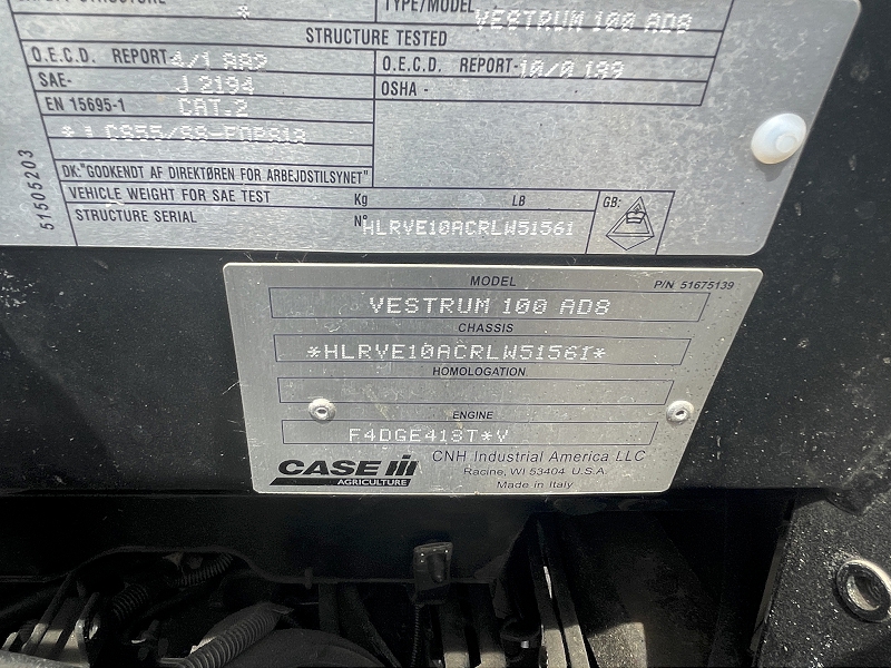 2024 Case IH VESTRUM 100 Tractor