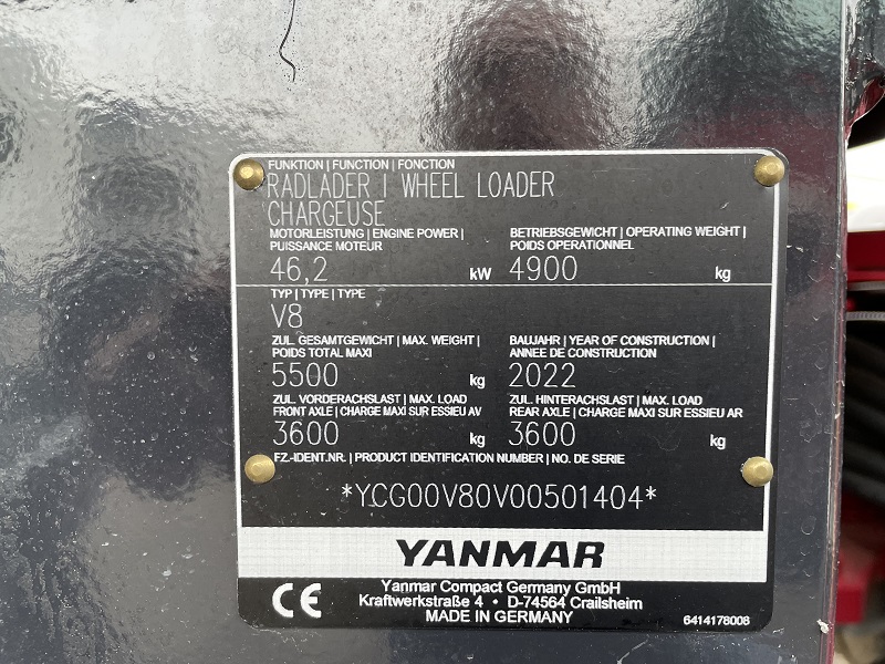 2022 Yanmar V8 Wheel Loader