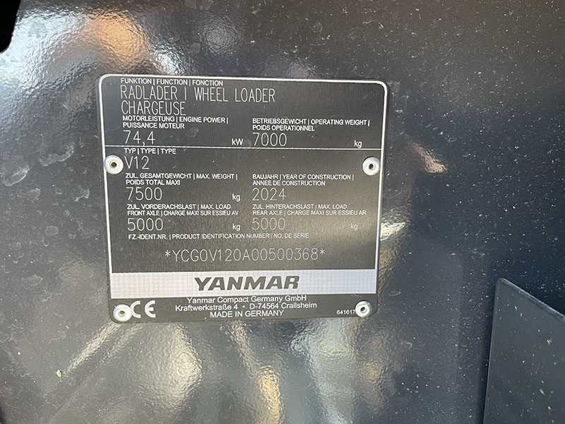 2024 Yanmar V12 Wheel Loader