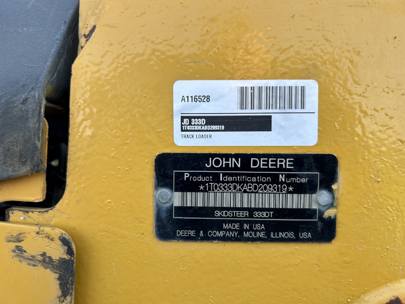 2011 John Deere 333D Compact Track Loader