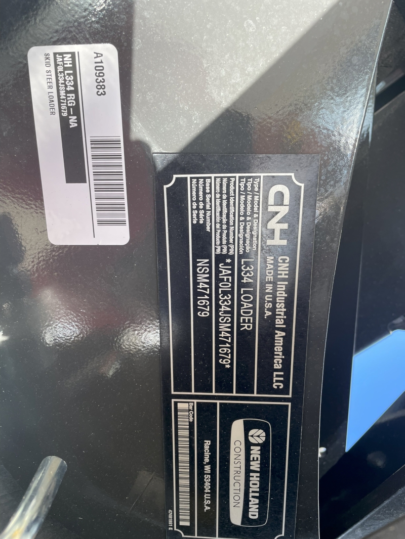 2026 New Holland L334 RG-NA Skid Steer Loader