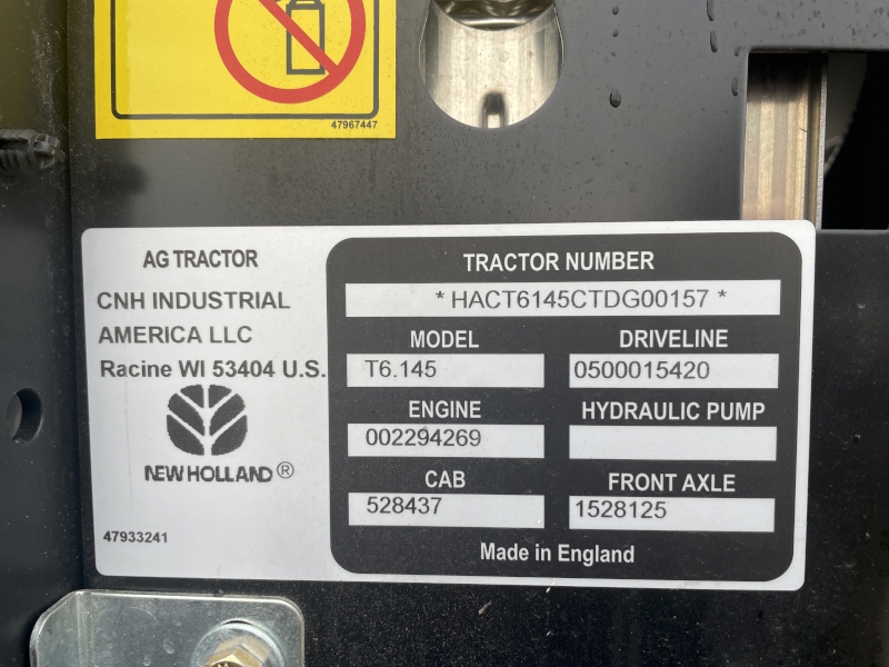 2026 New Holland T6.145 EC Tractor