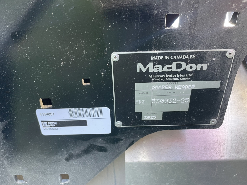 2025 MacDon FD235 Header Draper Flex