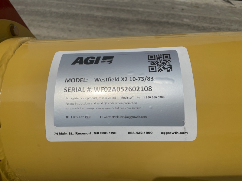 2026 Westfield X21073YL Grain Auger