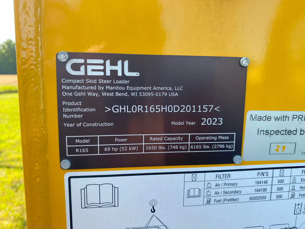 2023 Gehl R165 Skid Steer Loader