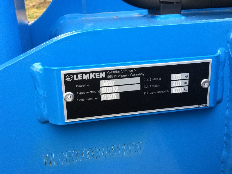 2023 LEMKEN HELIODOR9 6M Compact Disc