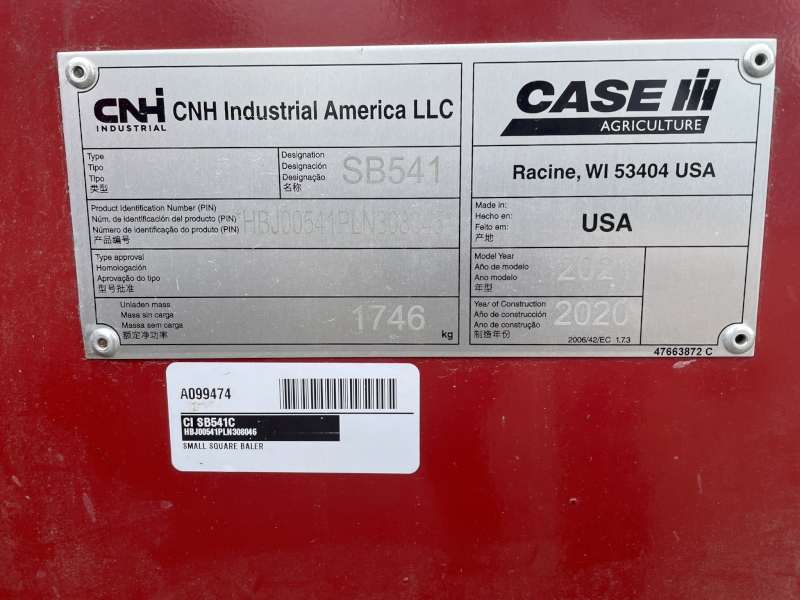 2021 Case IH SB541C Baler/Square