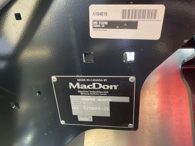 2025 MacDon FD230 Header Draper Flex