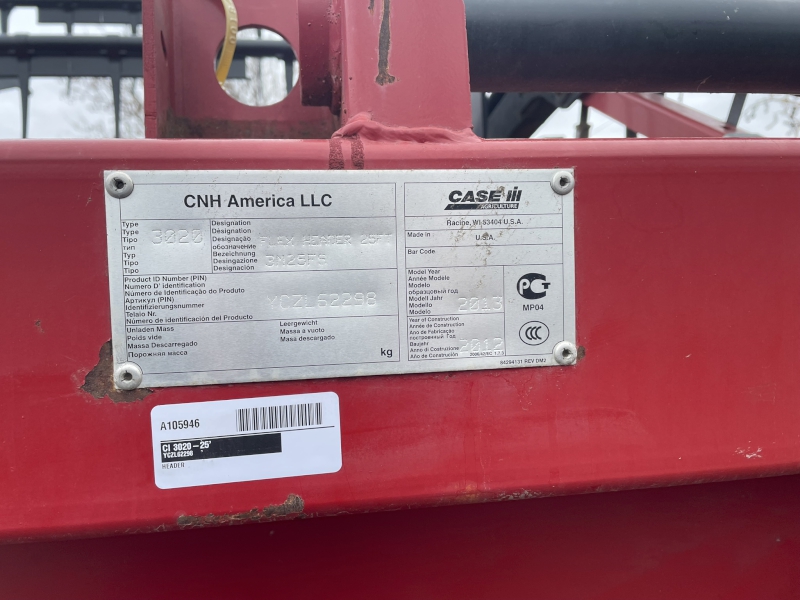 2012 Case IH 3020-25' Header Flex