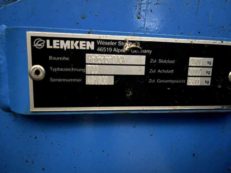 2021 LEMKEN HELIODOR9-7M Compact Disc