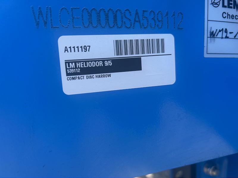 2025 LEMKEN HELIODOR9 5M Compact Disc