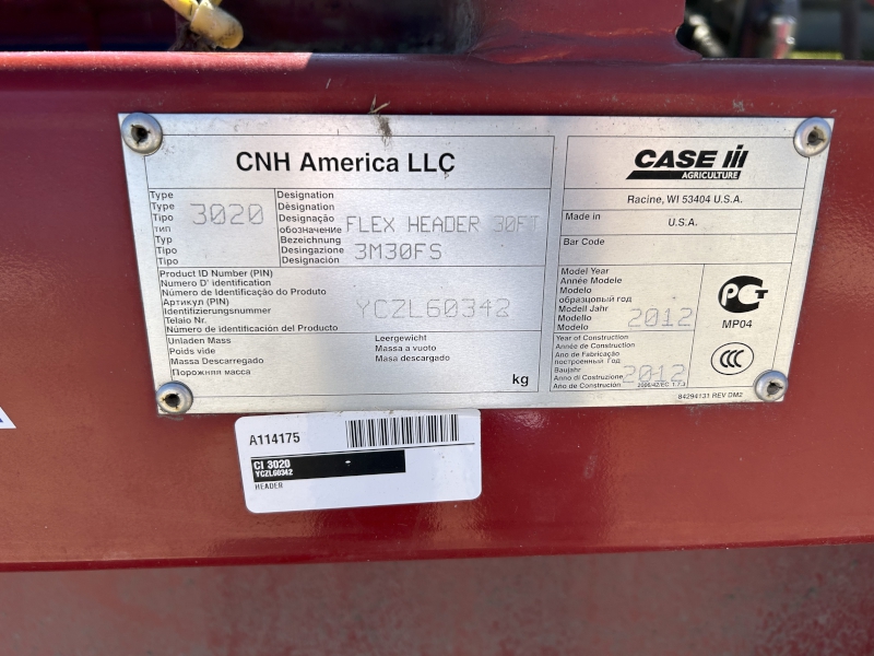 2012 Case IH 3020-30 Header Flex