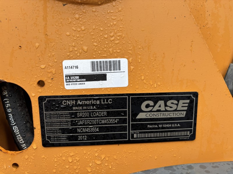 2012 Case SR200 Skid Steer Loader