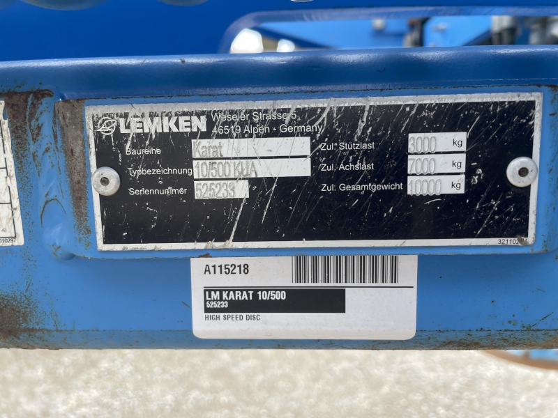 2023 LEMKEN KARAT 10/500 Compact Disc