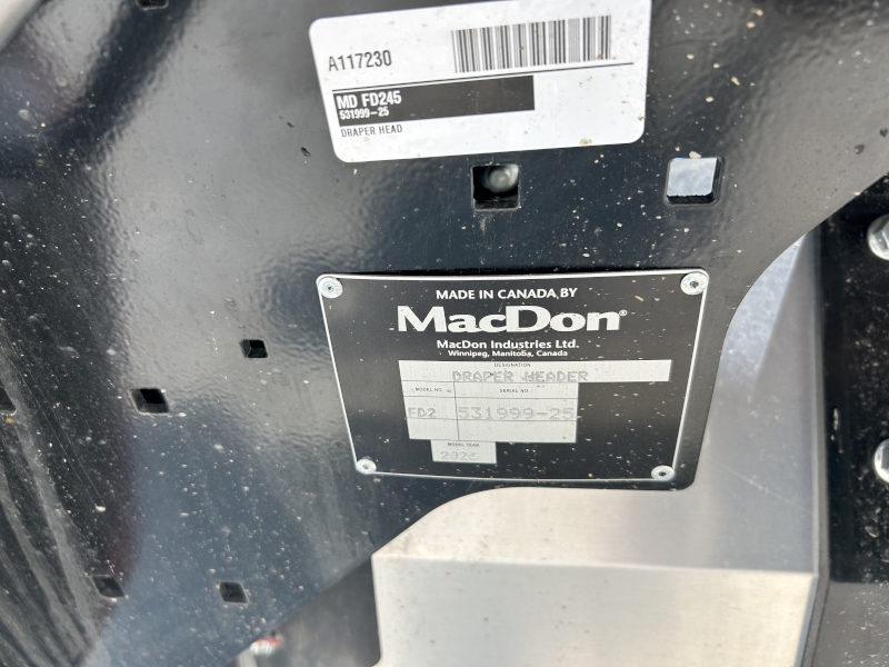 2025 MacDon FD245 Header Draper Flex