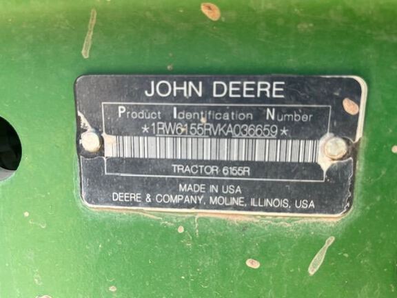 2019 John Deere 6155R Tractor