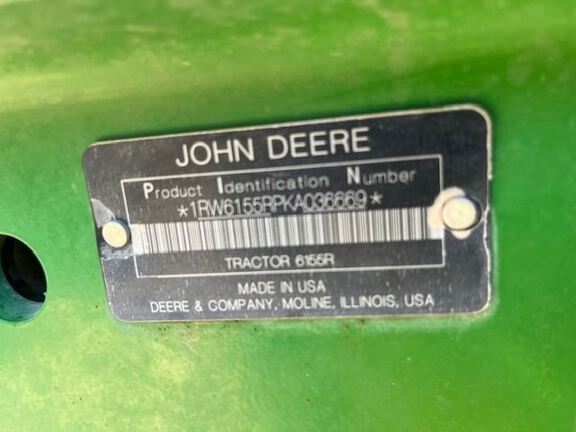 2019 John Deere 6155R Tractor