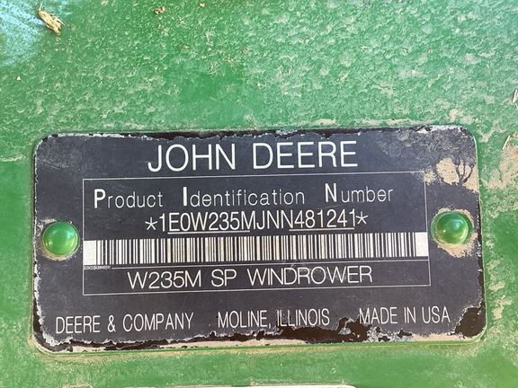 2022 John Deere W235M Windrower