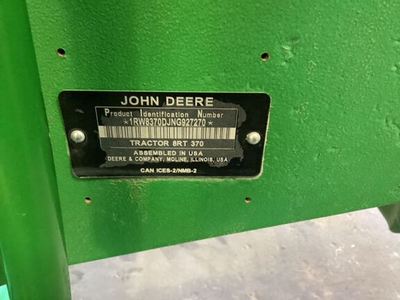 2022 John Deere 8RT 370 Tractor Rubber Track