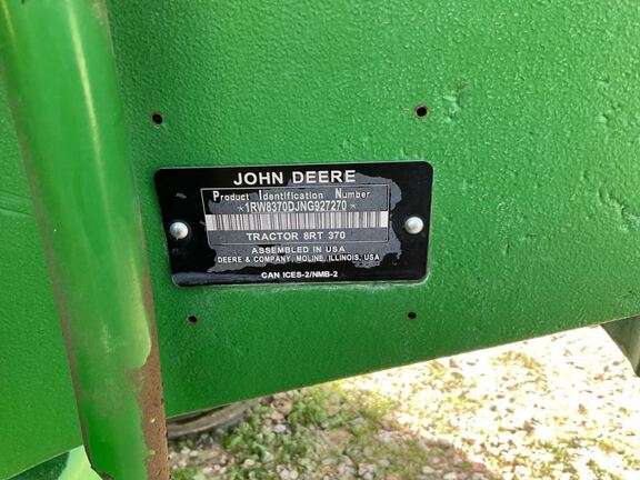 2022 John Deere 8RT 370 Tractor Rubber Track