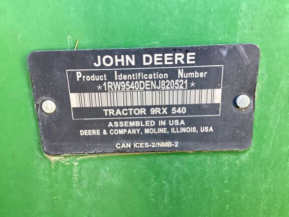 2022 John Deere 9RX 540 Tractor Rubber Track