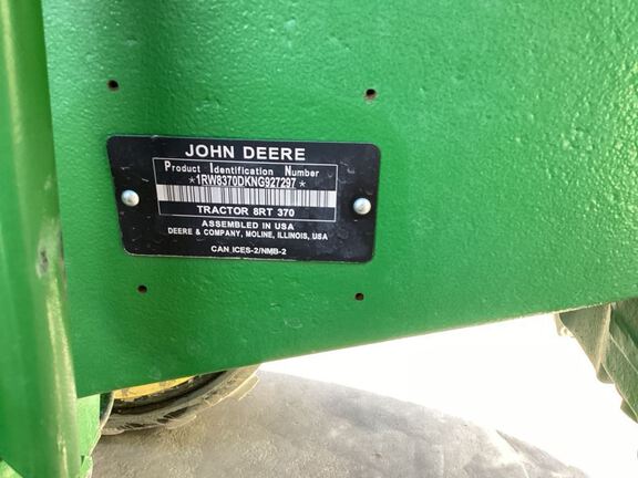 2022 John Deere 8RT 370 Tractor Rubber Track