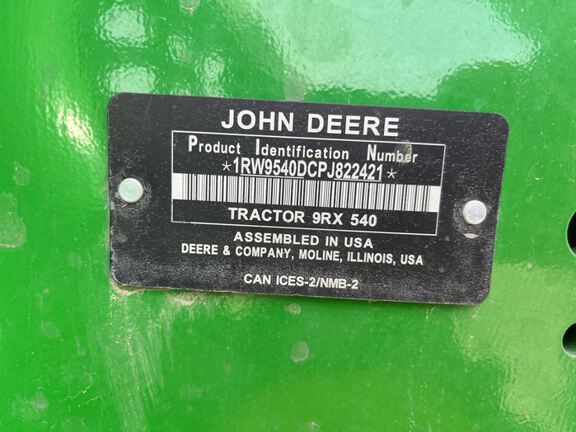 2023 John Deere 9RX 540 Tractor Rubber Track