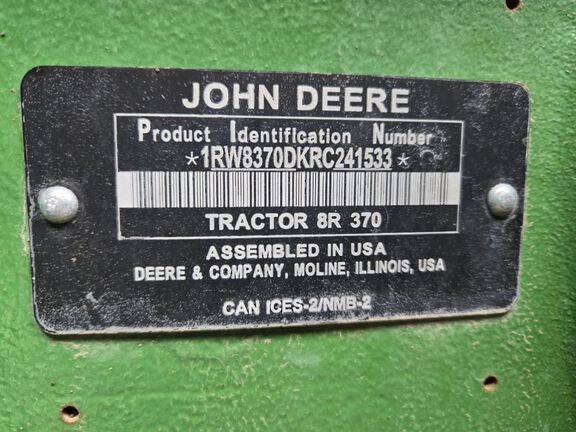 2024 John Deere 8R 370 Tractor