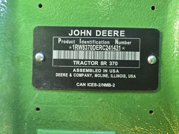 2024 John Deere 8R 370 Tractor