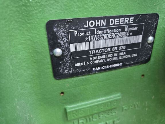 2024 John Deere 8R 370 Tractor