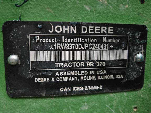 2024 John Deere 8R 370 Tractor