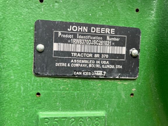 2025 John Deere 8R 370 Tractor