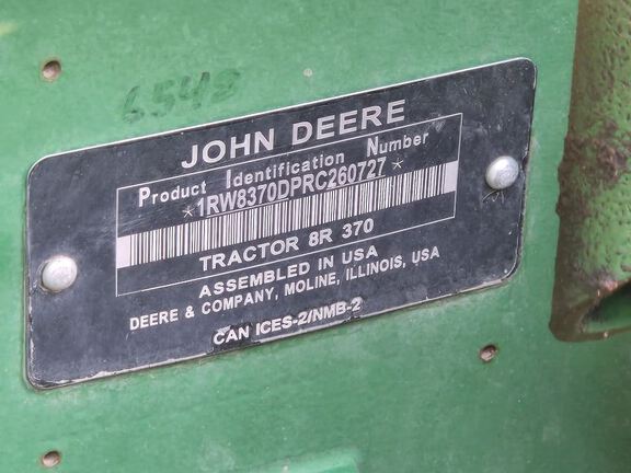 2025 John Deere 8R 370 Tractor
