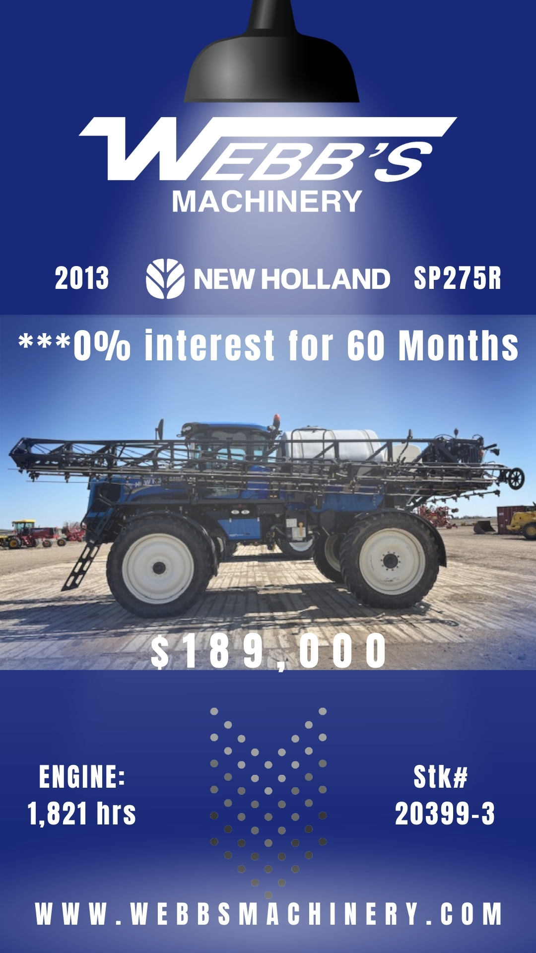 2013 New Holland SP.275R Sprayer/High Clearance
