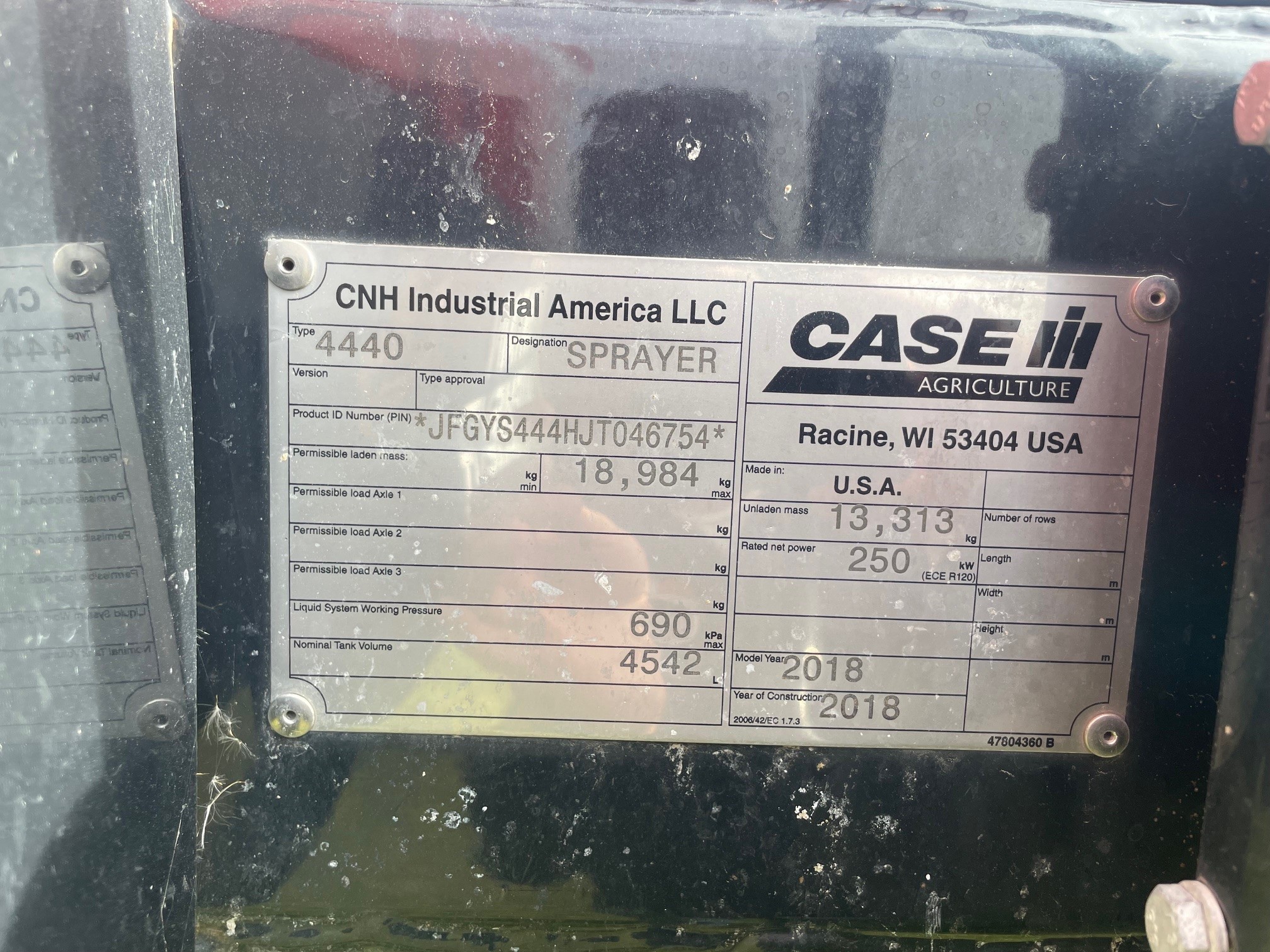 2018 Case IH Patriot 4440 Sprayer/High Clearance