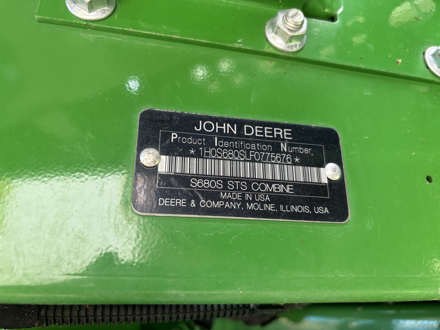 2015 John Deere S680 Combine
