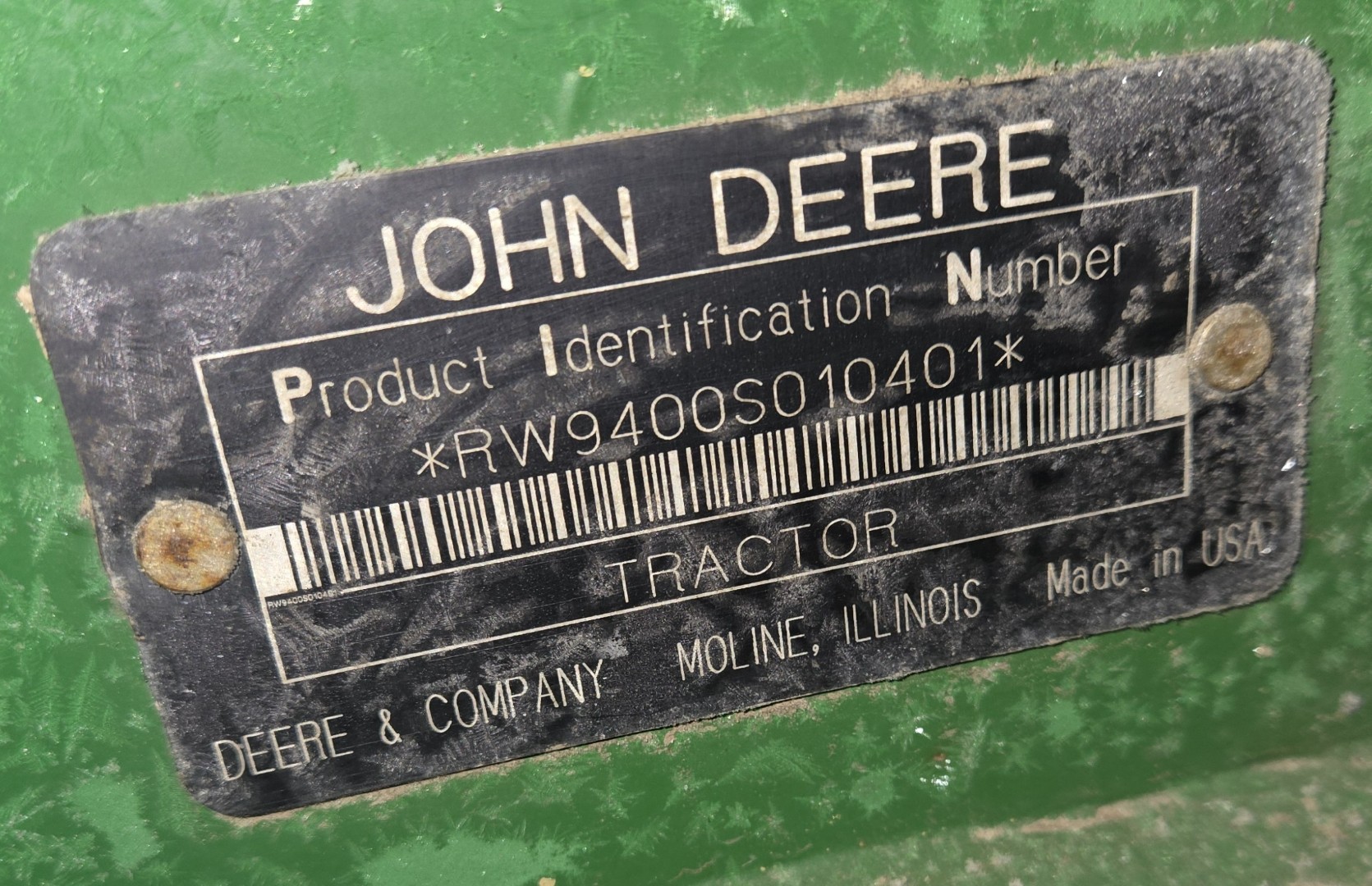 1998 John Deere 9400 Tractor Rubber Track