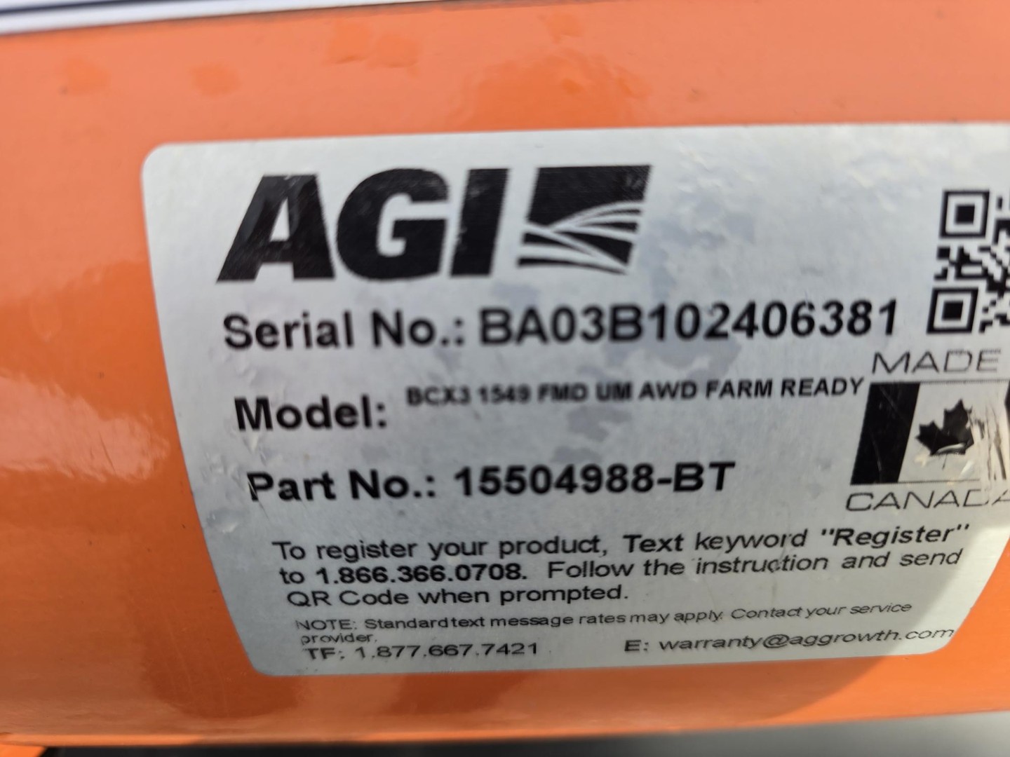 2024 Batco BCX3 1549 Grain Auger