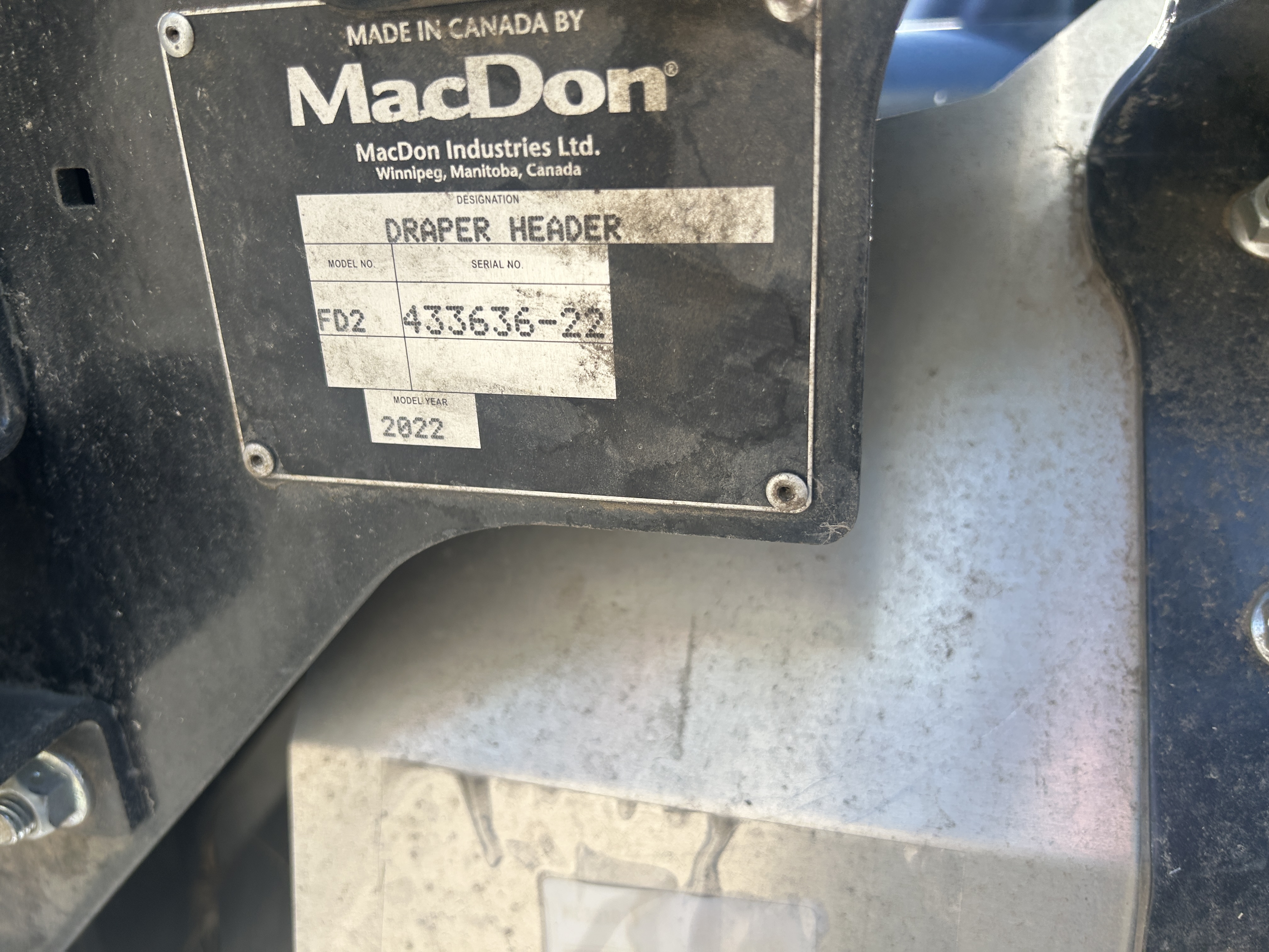 2022 MacDon FD240 Header Combine