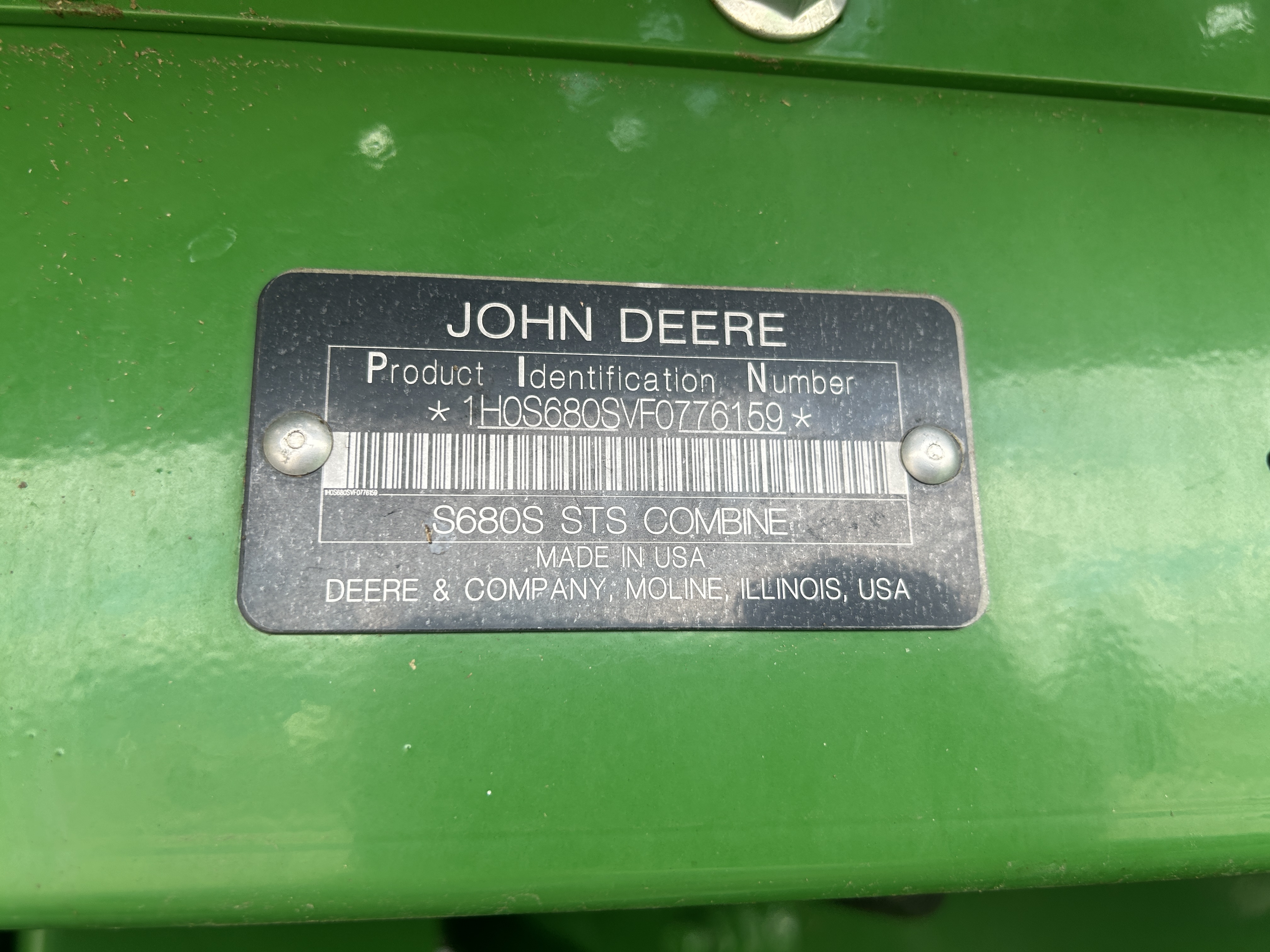 2015 John Deere S680 Combine