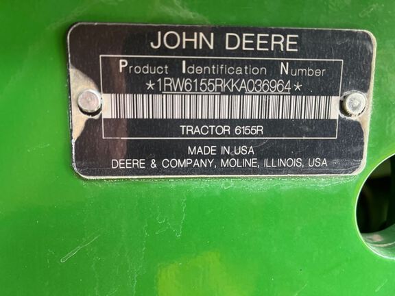 2019 John Deere 6155R Tractor